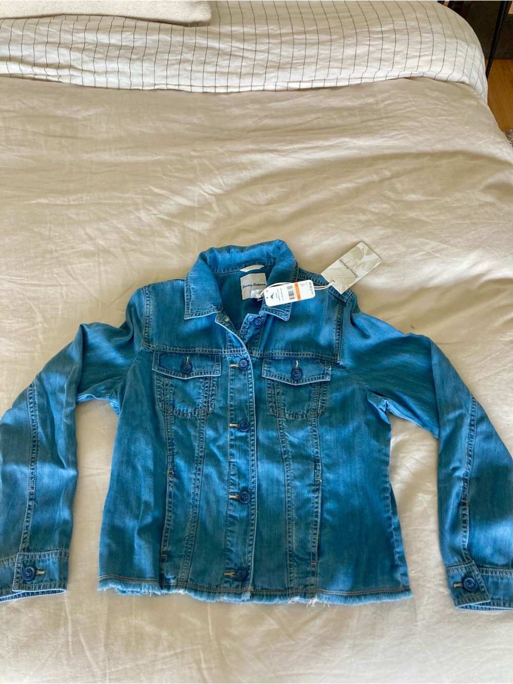 Tommy Bahama Light Blue Denim Jacket/shirt - Picture 7 of 8